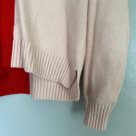 Kerri Rosenthal XOKR Sweater Red Pink Radiant Heart V-Neck Valentine's Size XS - Picture 6 of 11